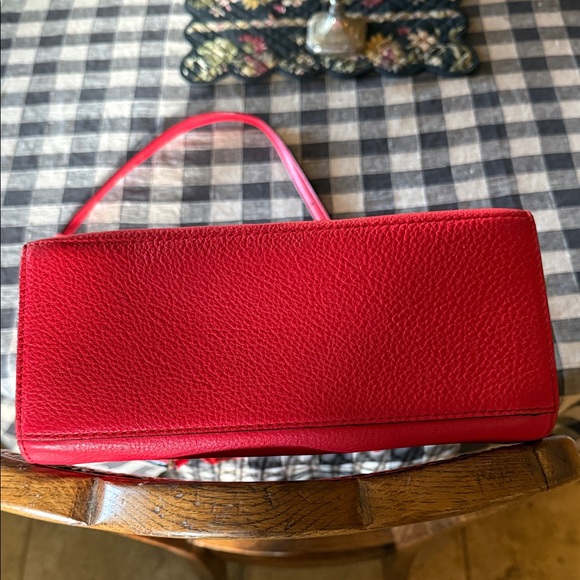 kate spade Red Embossed Leather Satchel with Shoulder Strap - Picture 3 of 6